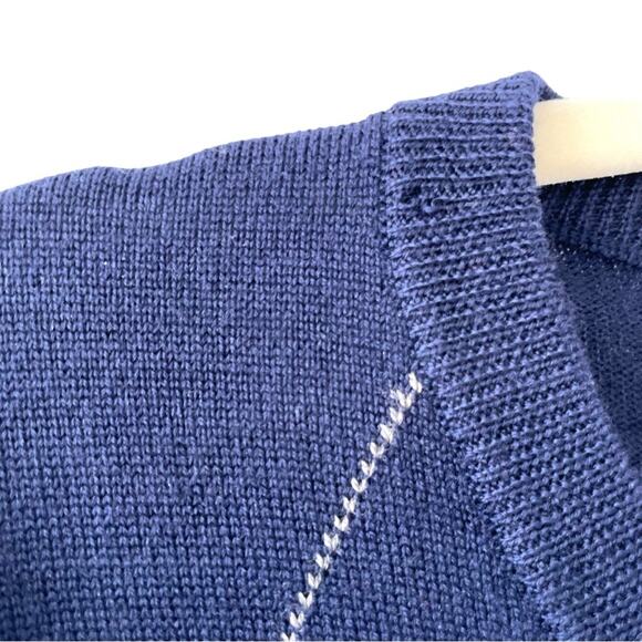 NWT Jos. A. Banks Navy Argyle Wool Sweater Size Medium - Picture 5 of 8